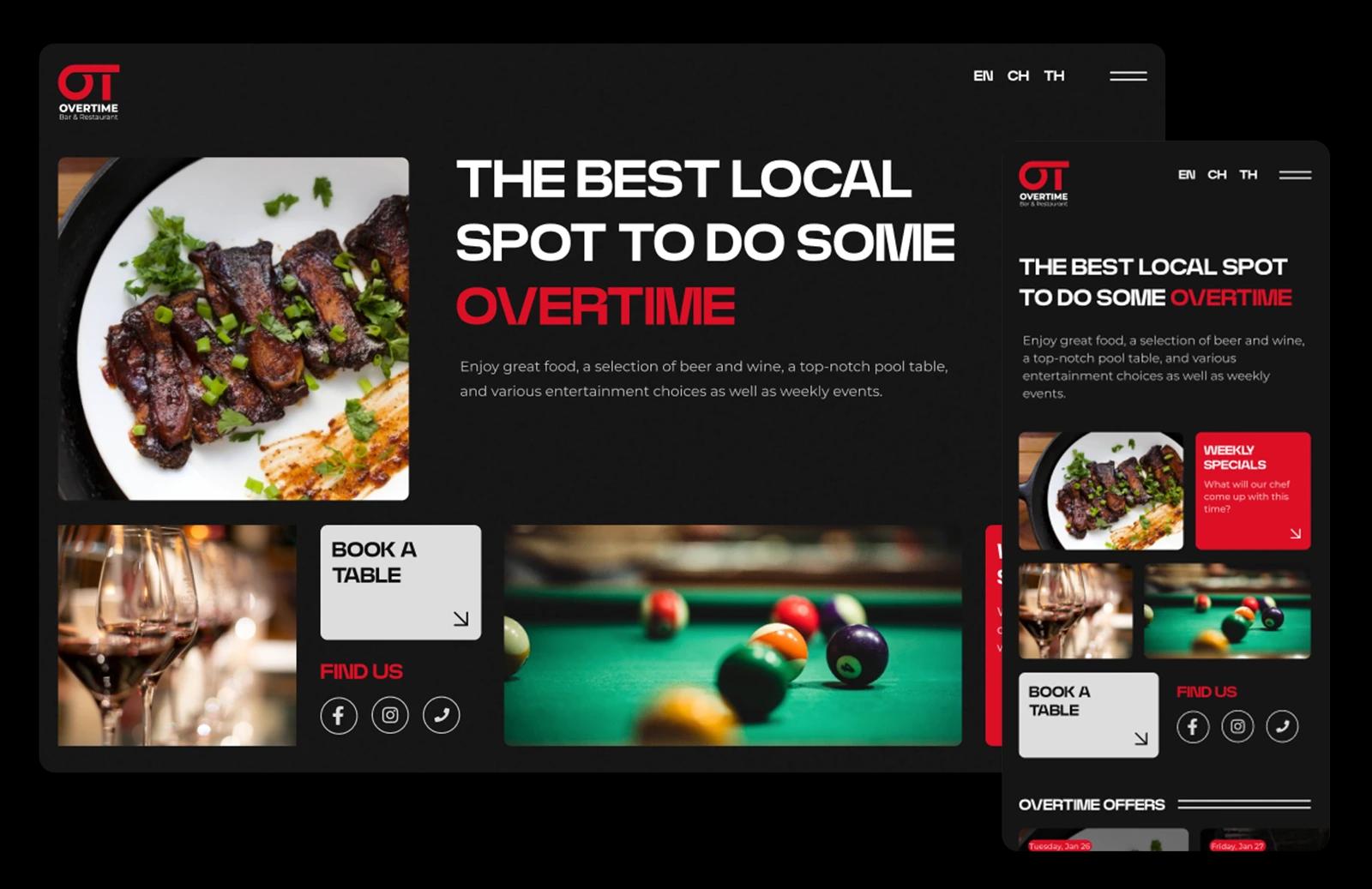 restaurant website design