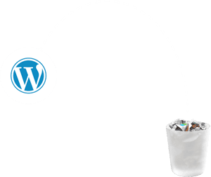 Wordpress logo in trash